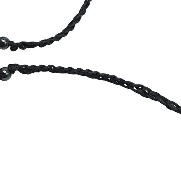 Glass Beads Kokopelli Pendant Braided Cord Necklace Silver Tone Vintage - Picture 5 of 8